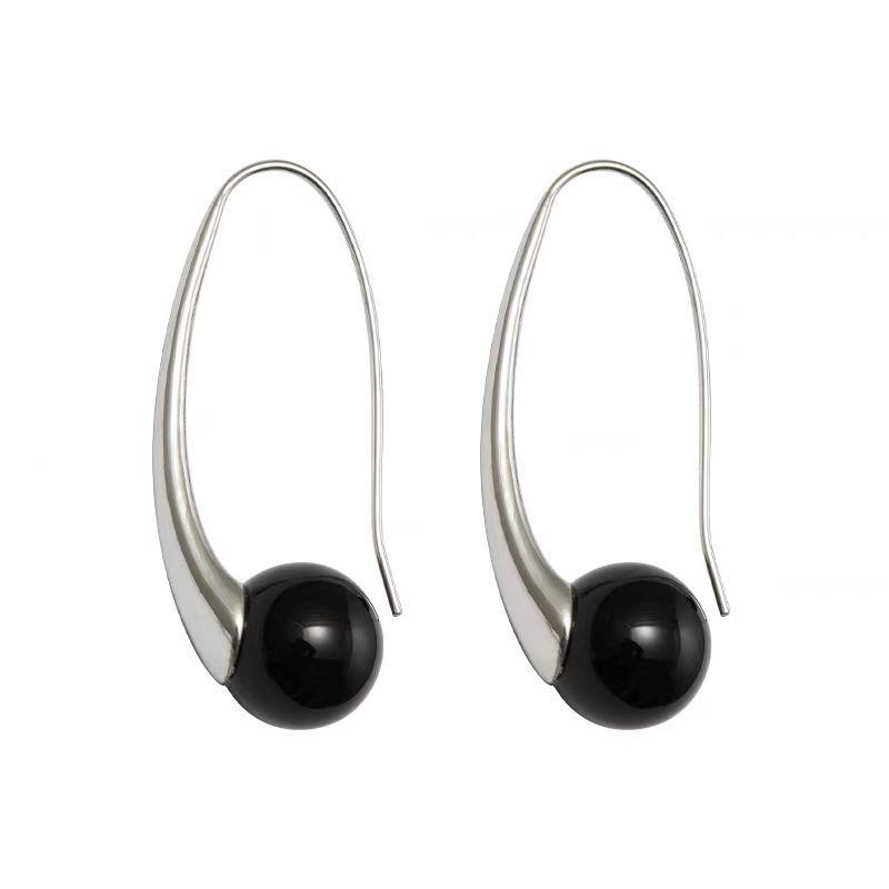 Elegant Agate Long Earrings with Unique Design - Simple, Versatile, and Luxurious Ear Hooks