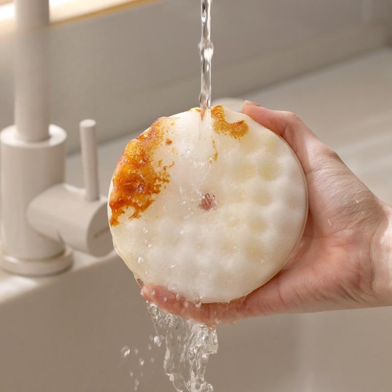 Household Dishwashing Suction Cups, Sponge Sponges, Kitchen Household Cleaning, Double-sided Scouring Pads, Honeycomb Dishwashing Brushes