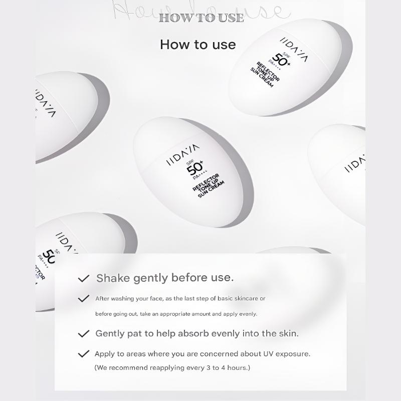 [IIDAYA] Reflektor Tone Up Solkräm SPF50+ PA++++ (40 ml)