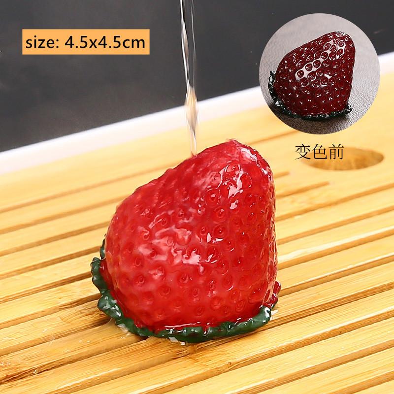 1pc Creative Tea Pet Ornaments Resin Color Changing Desk Decoration Fruit Model Sculpture Home Accessories Tea Table Crafts
