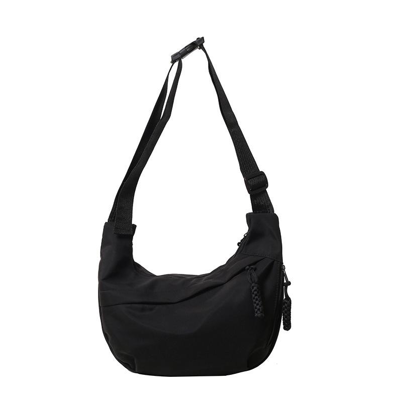 1Pc Solid Color Simple Large Capacity Korean Version of Foreign Style Leisure Bag New Versatile Ins Shoulder Messenger Bag Dumpling Bag