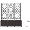 Garden Planter Set 3 Pcs Brown 120 X 40 X 142 Cm Plastic