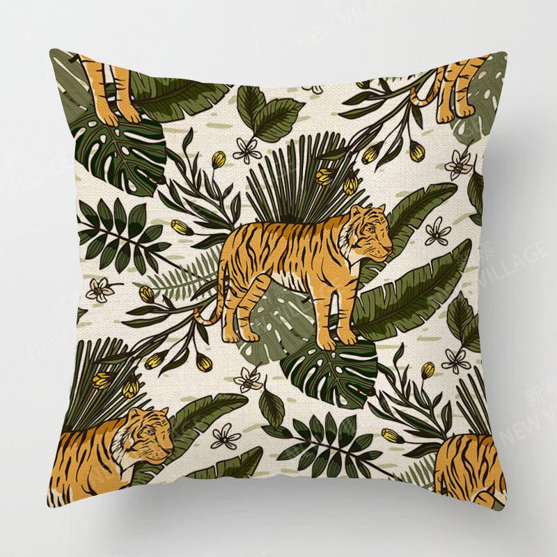 Home Decor Exotic Jungle Animals Pillow Covers For Home Pattern Cushion Cover Suitable For Sofa Bedroom Car Pillow Cover