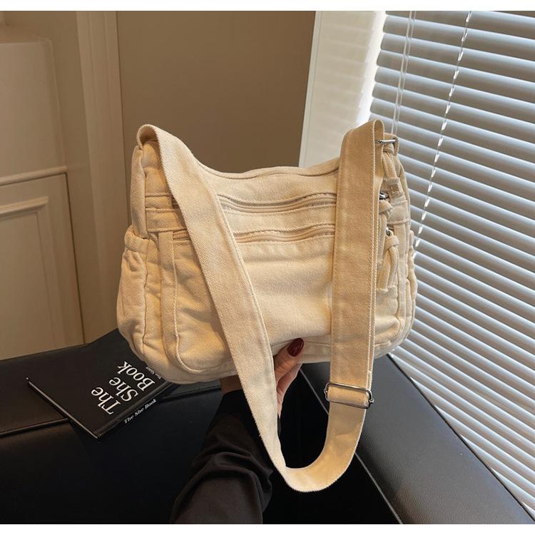 

New casual simple canvas women s bag spring versatile shoulder bag large capacity trend messenger bag bag