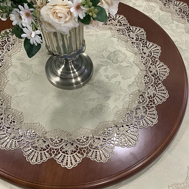 Винтажная европейская круглая кружевная ткань Скатерть Подставка Diameter 110cm Round