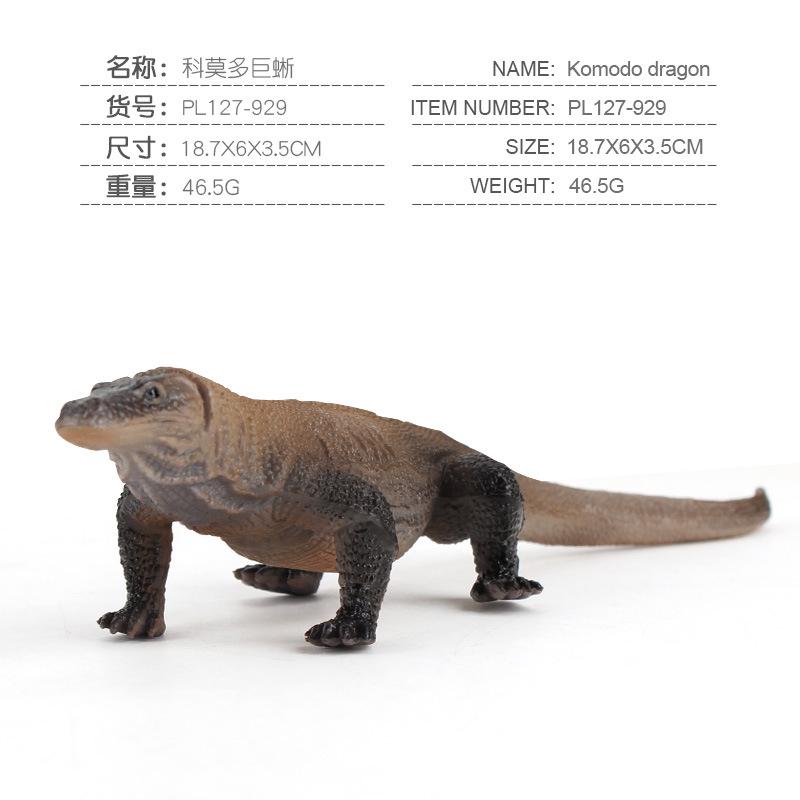 Simulated Wildlife Model Reptile Lizard Solid Static Komodo Dragon Plastic Ornament