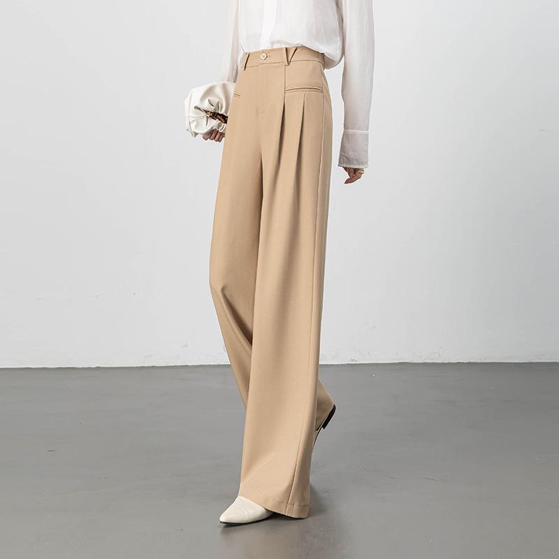 Spring Casual Pants, Drapey 3D Long Pants, Loose Straight-leg Commuter Fashion Straight-leg Pants, Slimming Design