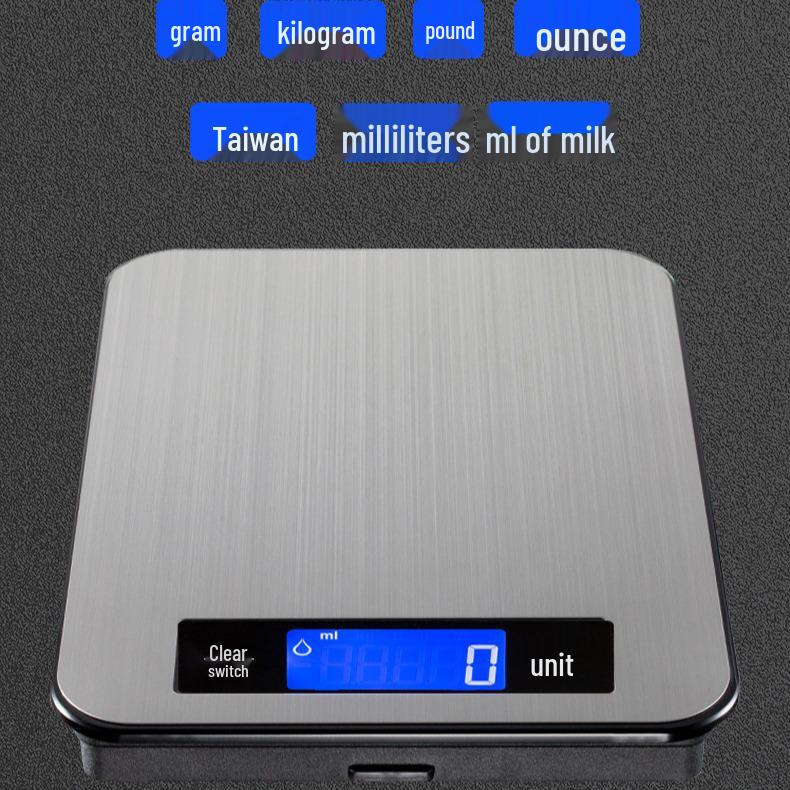 Rechargeable Waterproof Kitchen Scale, Small Gram Baking Scale, 10kg Capacity for Commercial Use