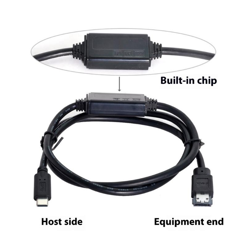 Computer ESATA Converters Cable With USB Type C Interfaces 5V Power Supply 5Gbps Data Transfer For External Storage Units