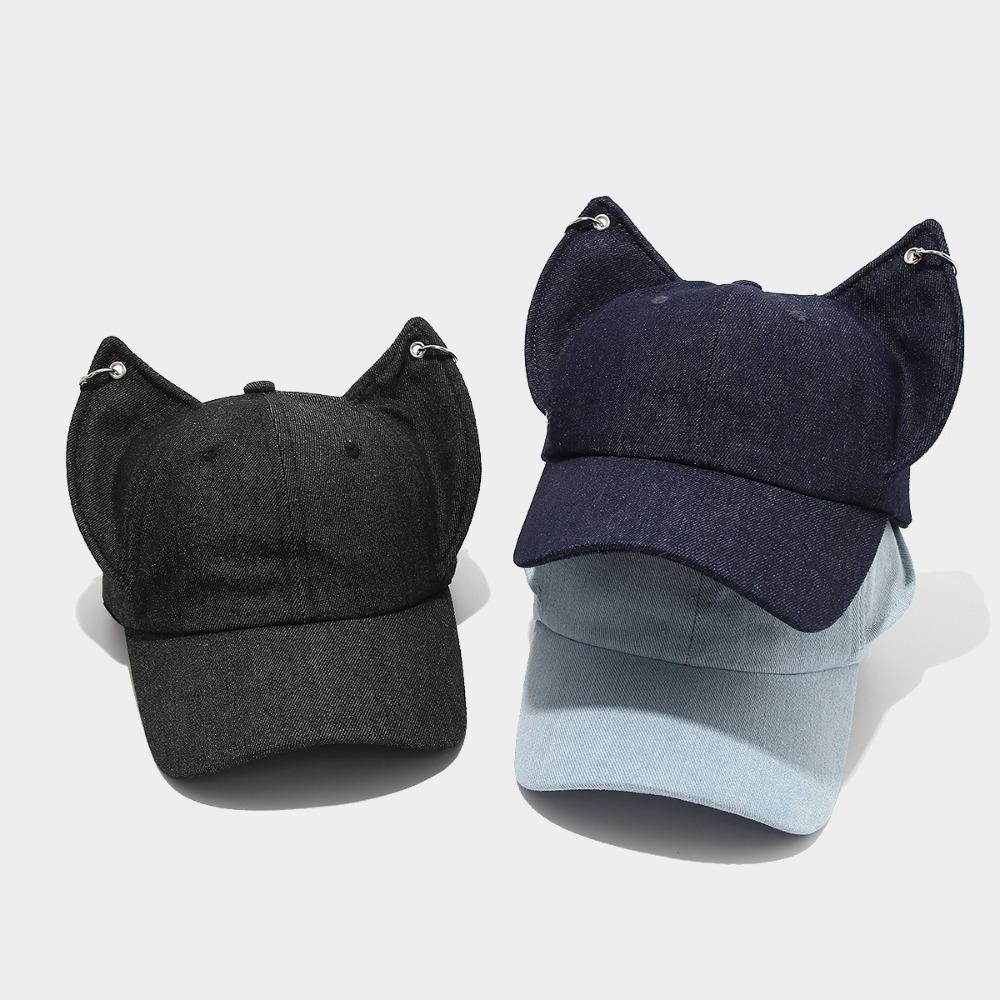 Cute Cat Ears Baseball Cap Y2k Sun Hat New Women Peaked Cap  Spring Summer