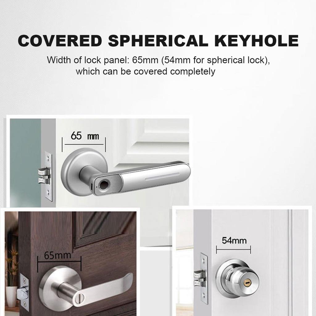USB Fingerprint Door Lock Handle Rechargeable Anti Theft Smart Biometric Keyless Security Entry Electronic Lock with 2 Keys 145 x 65mm