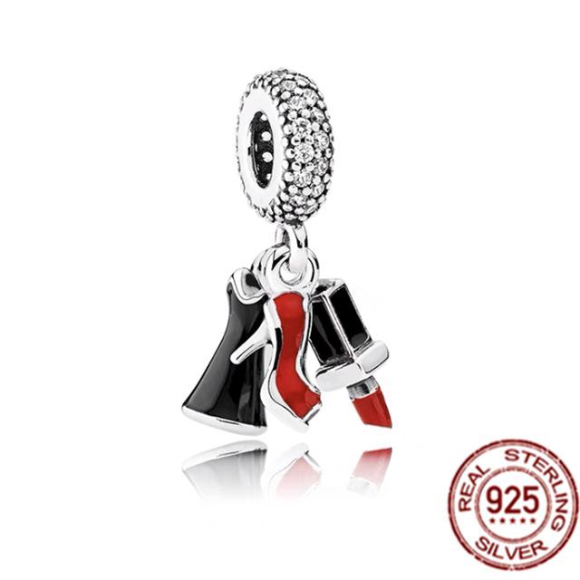 Red Motorcycle Rider & Good Fortune Carp Fish Dangle Charm Beads Fit Original Fasion 925 Sterling Silver Bracelet Women Jewelry