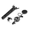 Adjustable Foldable Microphone Stand H  Duty Metal Mic Arm Bracket with Shock Proof Holder Windshield Pop Filter for
