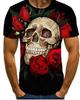 Cool Streetwear Short Sleeve T-Shirt, Skull Flame Graphic, Stylish and Unique