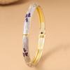 Fine Three-leaf Clover Set with Diamonds Bracelet For Women Gold Color Plated  Ethnic Flower Enamel Bracelet Luxury Jewelry