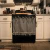 Oven Skirt Handmade Farmhouse Oven Cover with Ruffle Trim under Stove Easy Installation Oven Hideaway Curtain Kitchen Decor