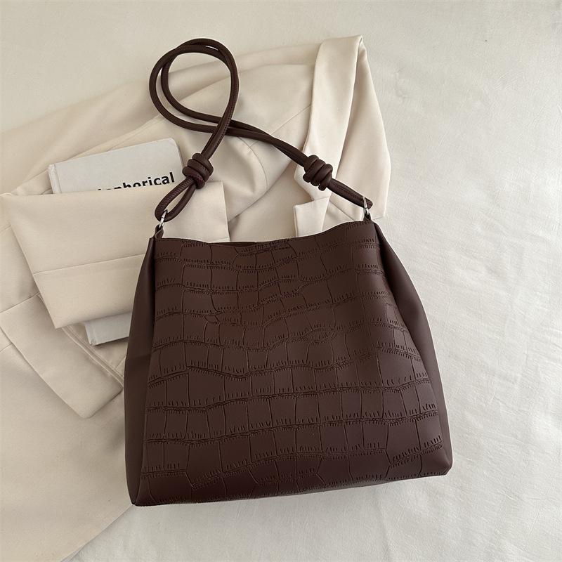 

2025PU с рисунком камня под крокодила, модная, простая, ретро, переносная сумка через плечо с подмышкой