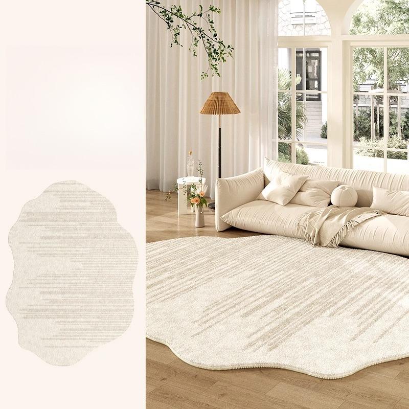 Fluffy Soft Lounge Floor Mat Thickend Plush Bedside Rug Cream Style Bedroom Decor Plush Irregular Shapes Carpets For Living Room