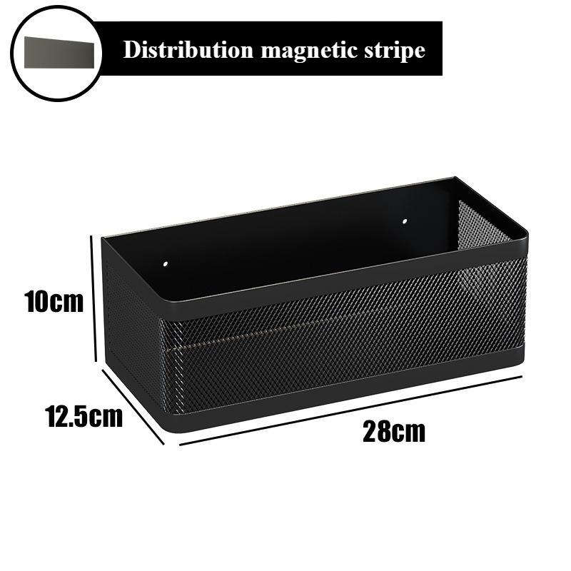 Magnetic Refrigerator Side Storage Rack Iron Saves Space, Side Hanging Basket Kitchen Organizer Shelf Family Summary Rack