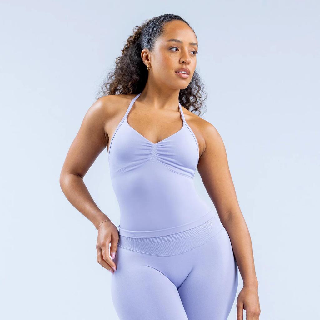 DFYNE Yoga Wear: V-Neck Tank Top & Seamless Long Pants Set