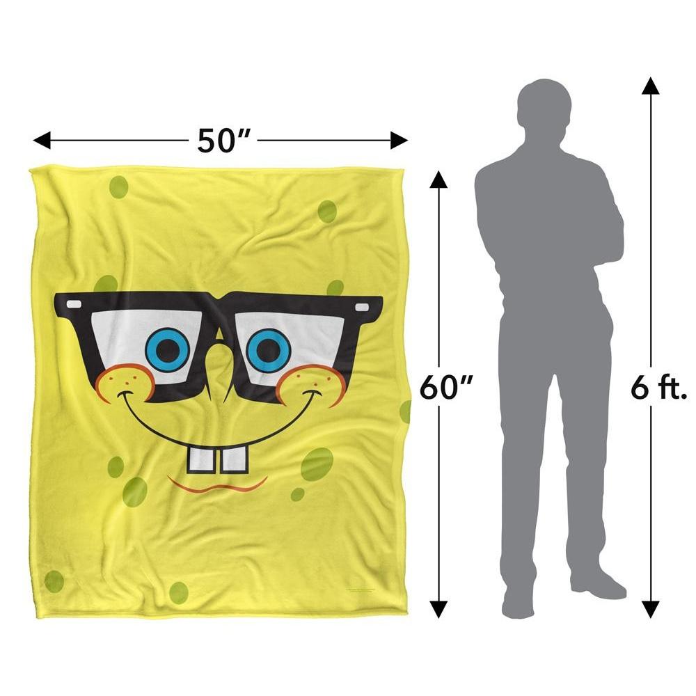 SpongeBob SquarePants Silky Winking Face Supersoft Blanket