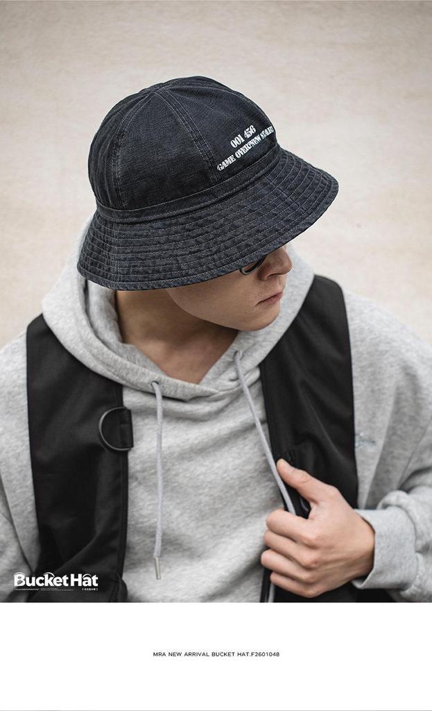 MRA Men's Japanese Stone-Washed Distressed Fisherman Hat for Large Heads - Enhances Face Slimness, Sun Protective Bucket Hat
