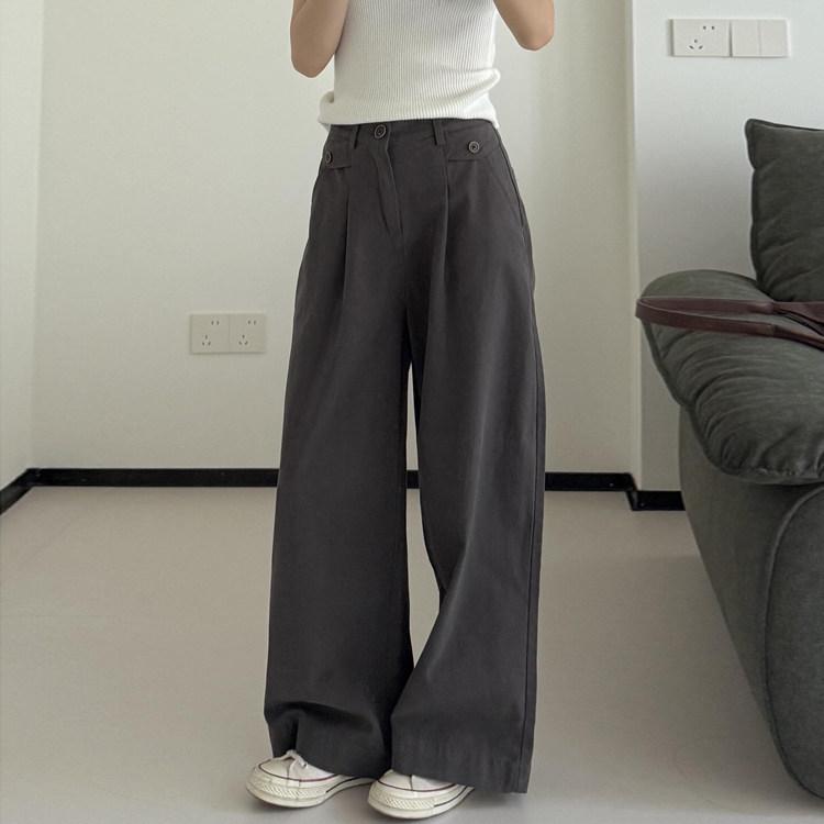 

Women s Plus Size Japanese Style Cargo Pants, Autumn 2026, Loose Fit, Slimming, Straight-Leg Wide Trousers M