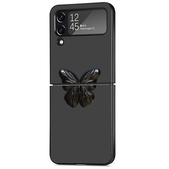 Heart Luxury Case For Samsung Galaxy Z Flip 3 4 5G Funda ZFlip 3 Black PC Hard Back Phone Capas