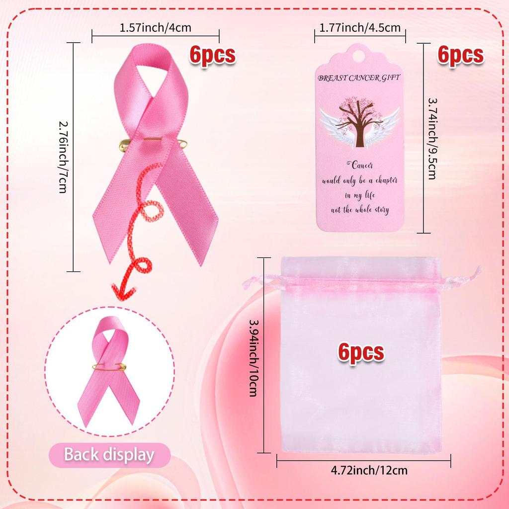 Breloc Broșă Panglică Roz Conștientizare Cancer Mamar - Cadou de Îngrijire și Încurajare pentru Femei