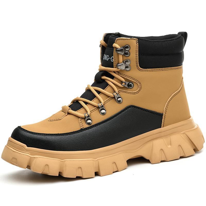 

Fashion Work Boots New anti smashing anti piercing Safety Boots Steel toe shoes Non-slip Protection Shoes Security Boots Men 38