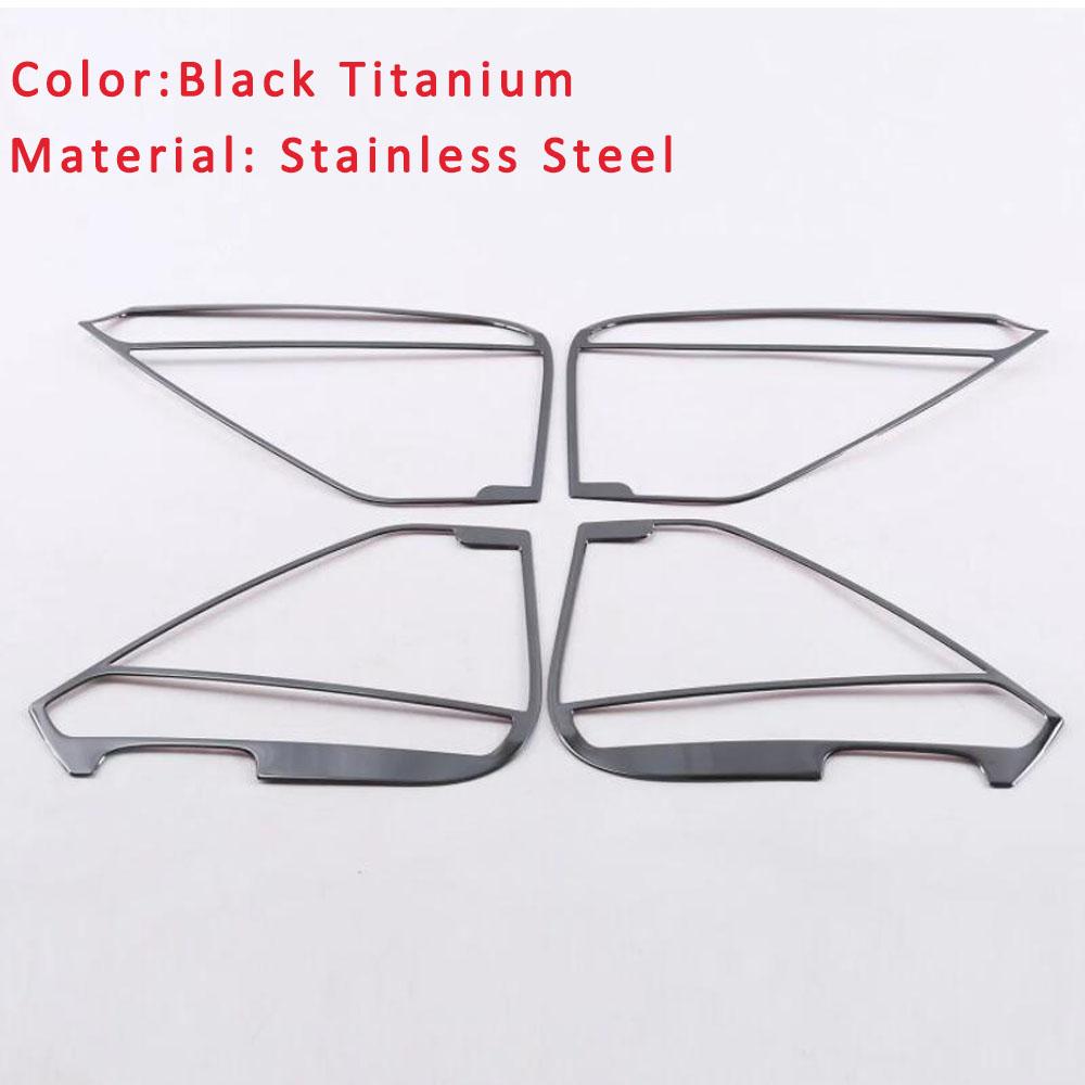 For Volkswagen VW Tiguan L   2024 Stainless Steel Car Inner Door Audio Speaker Covers Stereo Stick Trim Accessories 4Pcs
