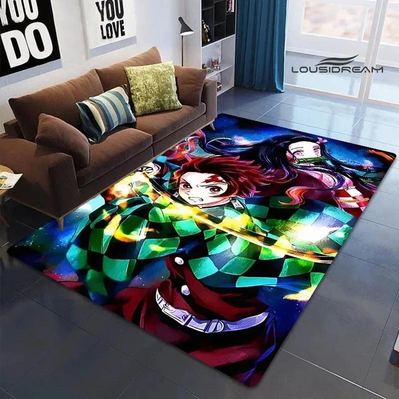 Demon Slayer Printed Carpet for Living Room Decoration Japanese Anime Bedroom Area Rug Non-slip Home Bathroom Floor Mat