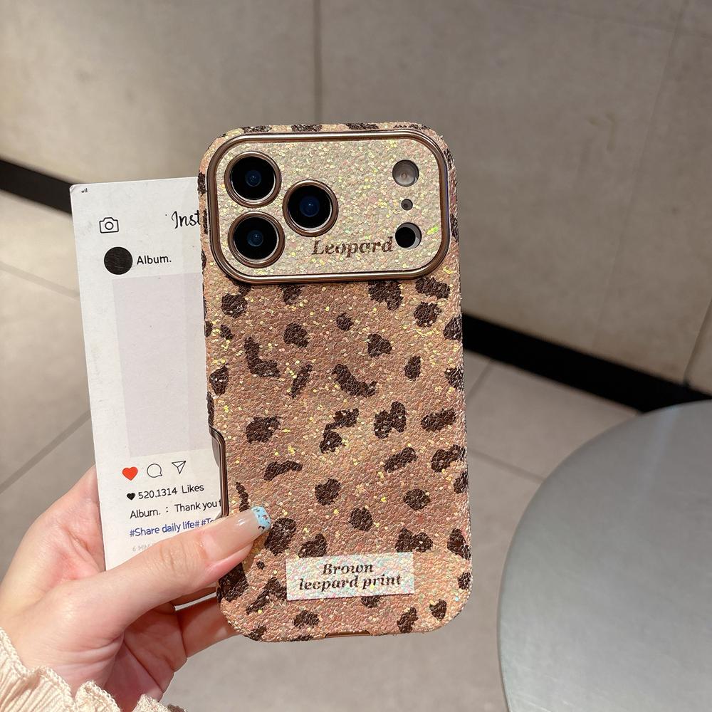 KEYSION Fashion Cute Leopard Print Phone Case for iPhone 14 15 16 17 Pro Max Rounded Edges Shockproof Cover for iPhone 15 16 17