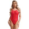 Women Stretchy Bodysuit High Cut Leotard Nightwear Backless Bodysuit Spaghetti Straps High Cut Leotard Monokini Swimwear
