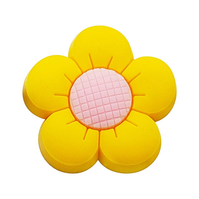 7PCS Cartoon Colorful Flowers Shoe Charm  PVC Beach Bag Clog Wristband Decor Buckle Sandal Detachable Waterproof Gift
