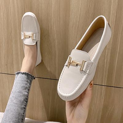 Designer Metal Buckle Genuine Leather Shoes Woman Work Flats Breathable Cowhide Mocasines Mujer Luxury Oxford Shoes For Women