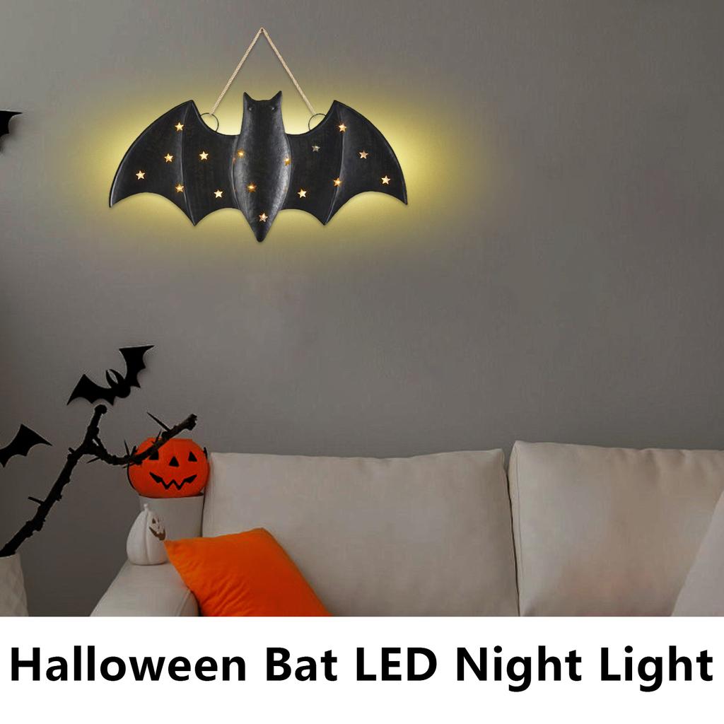 Halloweenská nástěnná dekorace Netopýr/ Světlý bahenní dort LED Netopýr/ Dekorace