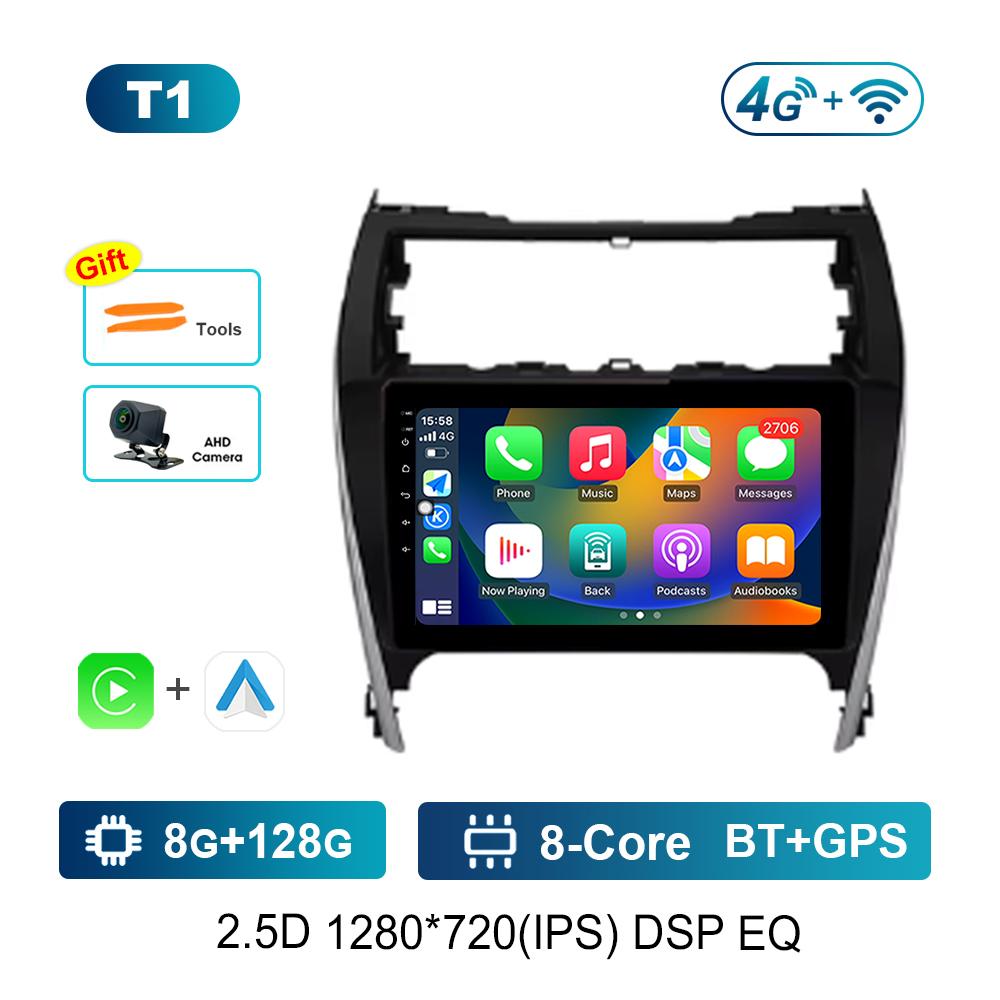 For Toyota Camry 7 50 55 2012 - 2017 Car Video Multimedia Player GPS Navi Android System 4G Carplay WiFi 2.5D Screen Bluetooth