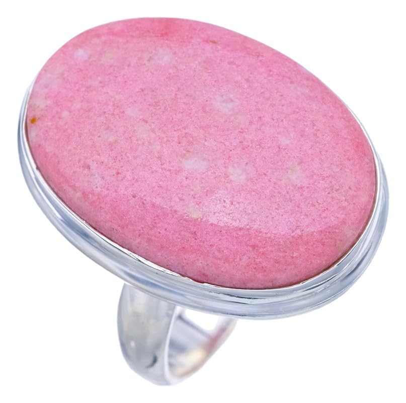

StarGems® Natural Rhodonite Handmade 925 Sterling Silver Ring 6.75 F3215