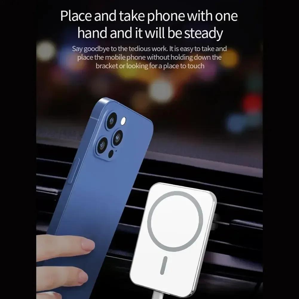 Car Wireless Charger Magnetic 15W Fast Charging Charger Air Vent Car Magnetic Mobile Phone Holder For iPhone12 13 Pro Huawei