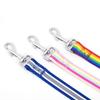 Rainbow Walking Dog Rope Large Medium And Small Traction Rope Snap On Pet Collar Nylon Strap Woven Dog Pet Accessories