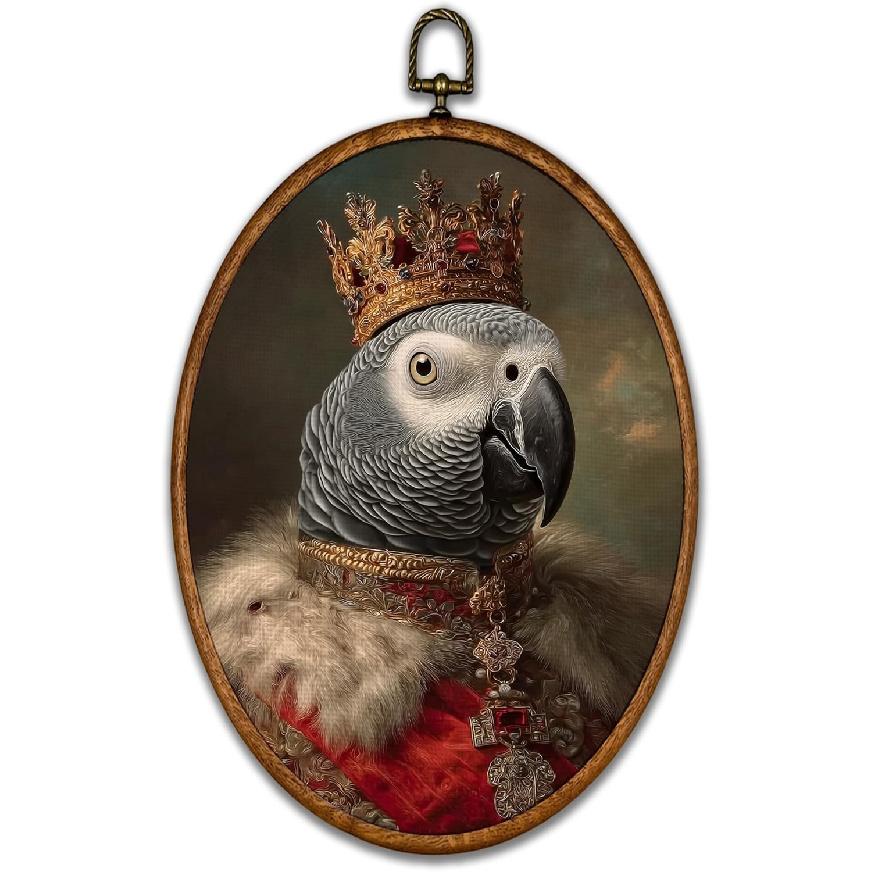 BCUANGD Винтажное Круглое Настенное Искусство с Животными - Ретро Медведь Нейтральное Настенное Искусство Холст Рамка Художественные Принты, Рустикальное Атмосферное Кантри Круглое Настенное Украшение Western Animal-9