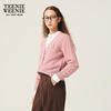 Teenie Weenie Women's College Style Loose Fit V-Neck Knit Sweater