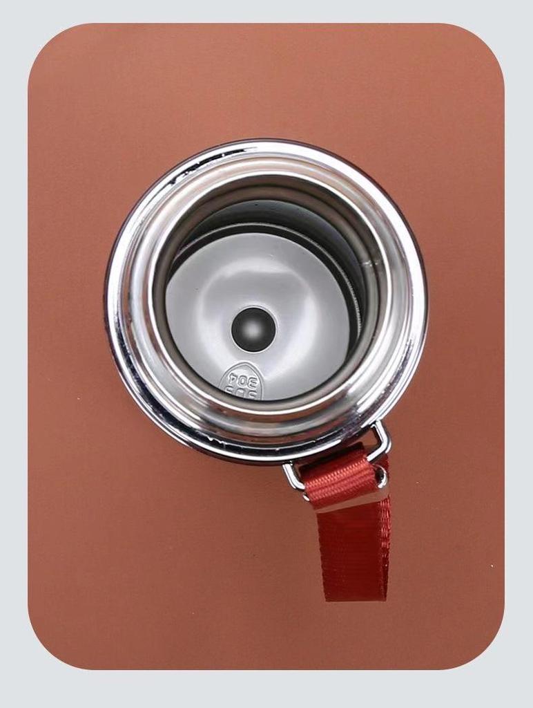304 Stainless Steel Bullet Thermos 500ml with Lanyard, Insulated Engraved Water Cup for Business or Office Gift