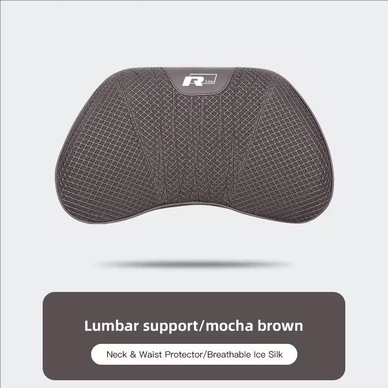 Car Neck Pillow Seat Cover Lumbar Support Headrest For VW GTI Polo T5 Passat Golf Tiguan Jetta CC T-ROC Scirocco Beetle Hub Cap