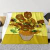 Van Gogh Sunflowers Throw Blanket—A Vibrant and Artistic Blanket Featuring a Bouquet of Sunflowers, Inspired by Van Gogh's Ic