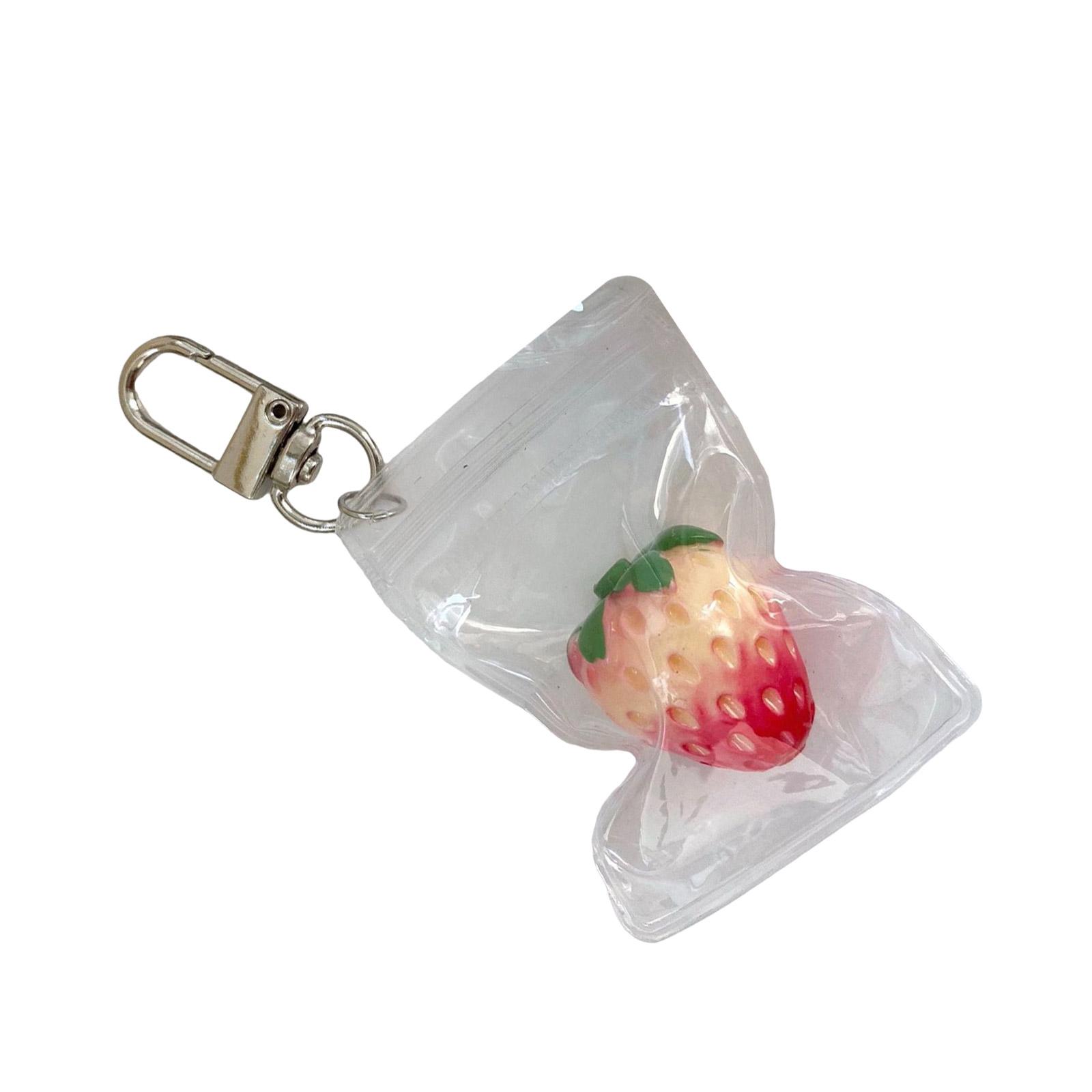 

Прочная подвеска для телефона в виде клубники из сплава смолы в прозрачной сумке, портативная для любителей прекрасного стиля красный
