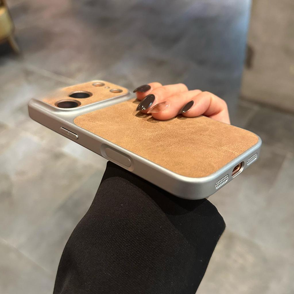 iPhone17PROMAX 17" Large Suede Phone Case: Fits Apple 16, High-End 15-Hole Design