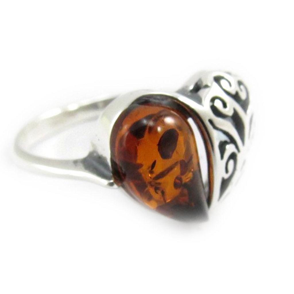 Amber Love 'Inspiration' Silver Ring