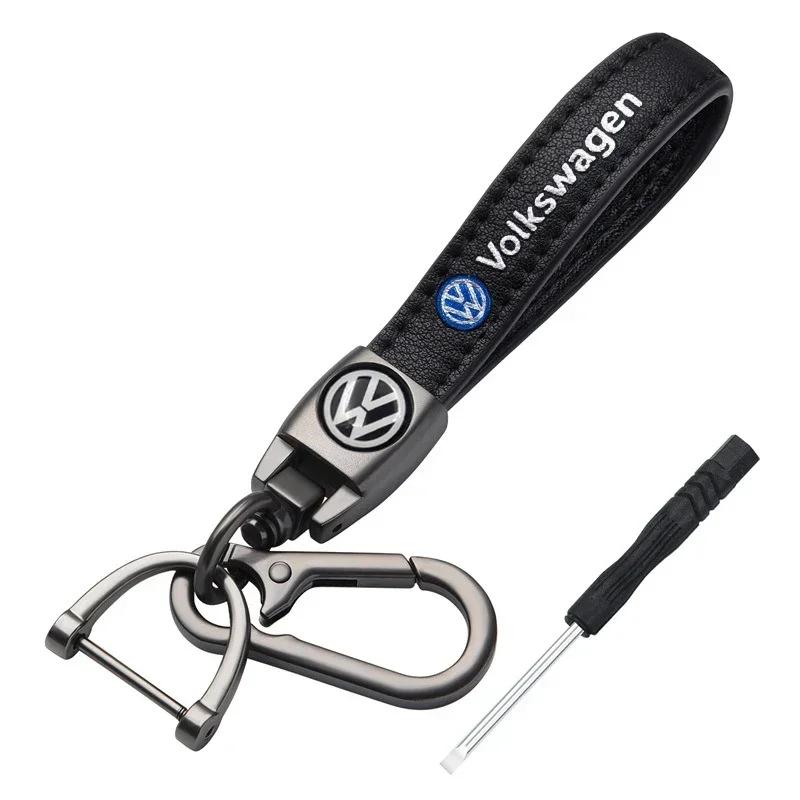 2025 Hot Luxury Leather Keyring Fashion Car Logo Keychain Pendant for Volkswagen Golf Passat Jetta Touareg Tiguan Polo Sharan Sa